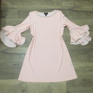 MSK Pink Sheath Dress Jewel Bell sleeve
